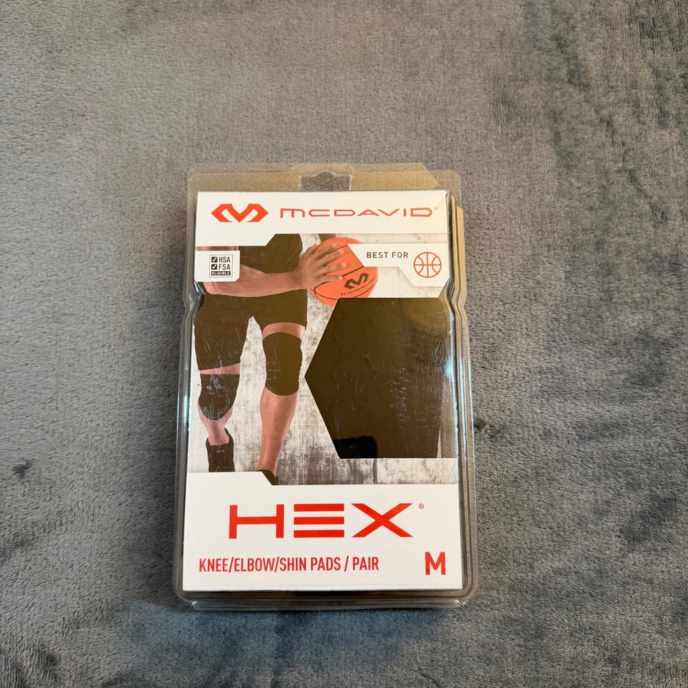 McDavid HEX Knee Elbow Shin Pads Pair Medium Basketball Compression Sleeves